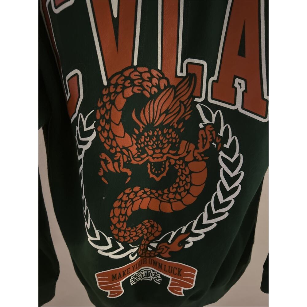 CVLA Hoodie Men’s Green Large-MAKE YOUR OWN LUCK Dragon - Picture 4 of 7